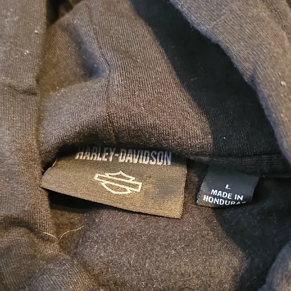 Harley-Davidson Black Hoodie with Red Rose - Picture 3 of 3